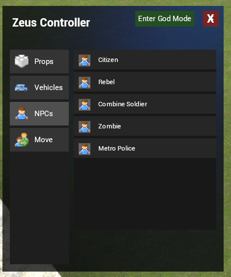 ⚡ Zeus Mode – Godlike Control for Gamemasters